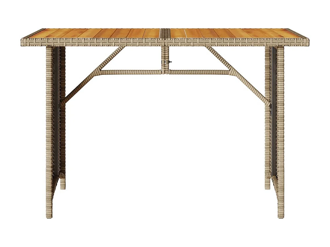 Tavolo da giardino con piano in legno nero 110x68x70 cm in rattan