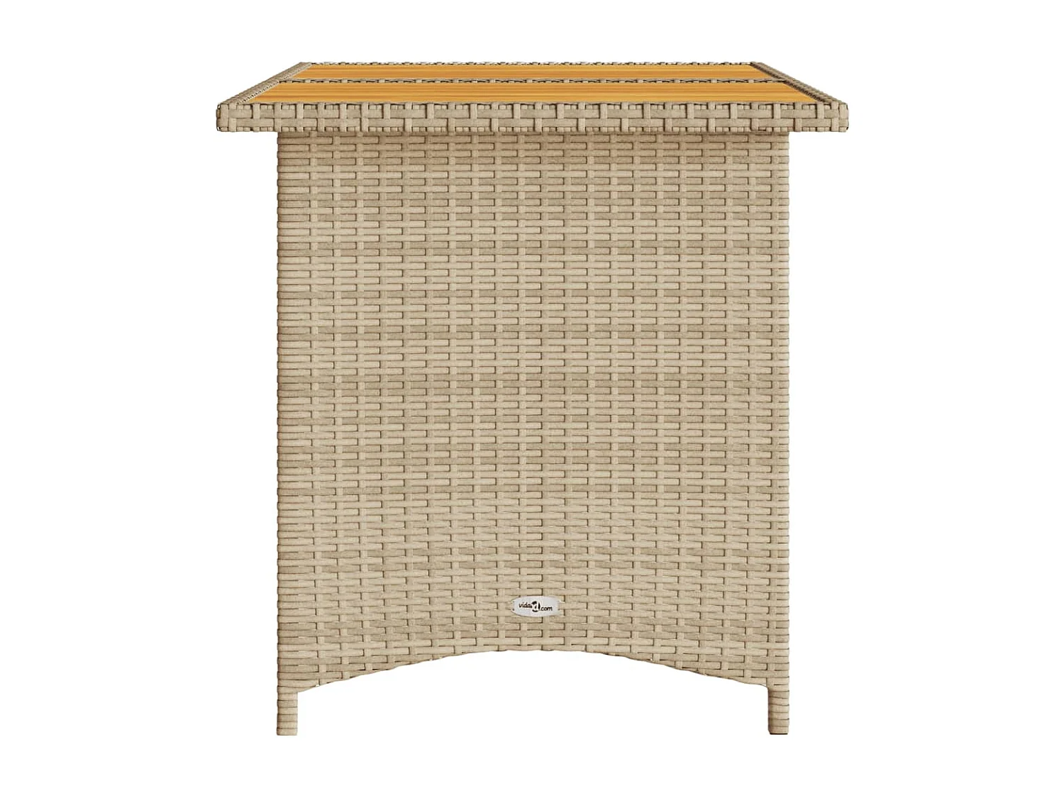 Tavolo da giardino con piano in legno nero 110x68x70 cm in rattan