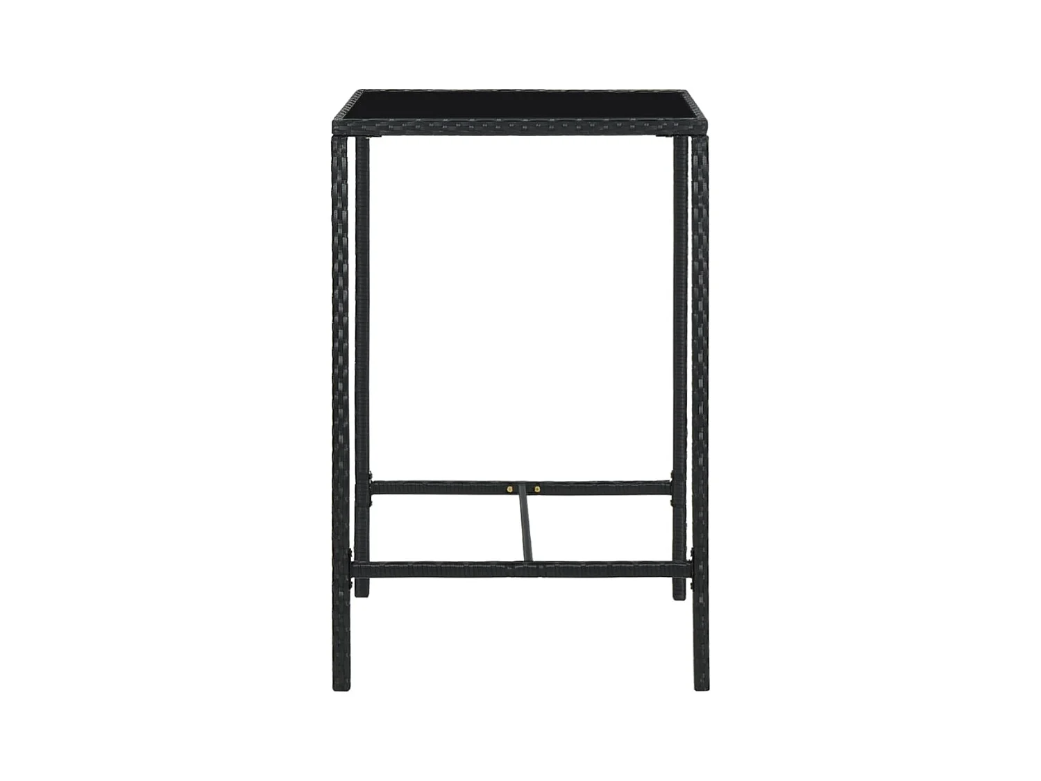 Zwarte tuinbartafel 70x70x110cm Harsriet en glas