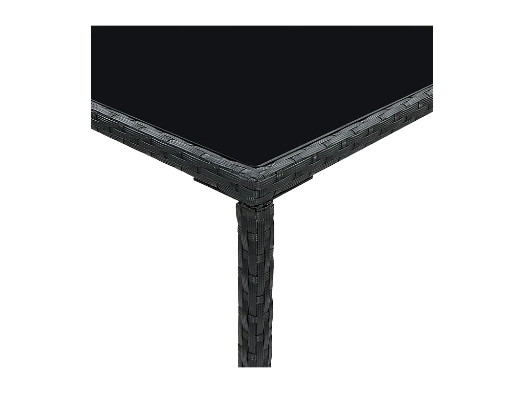 Zwarte tuinbartafel 70x70x110cm Harsriet en glas