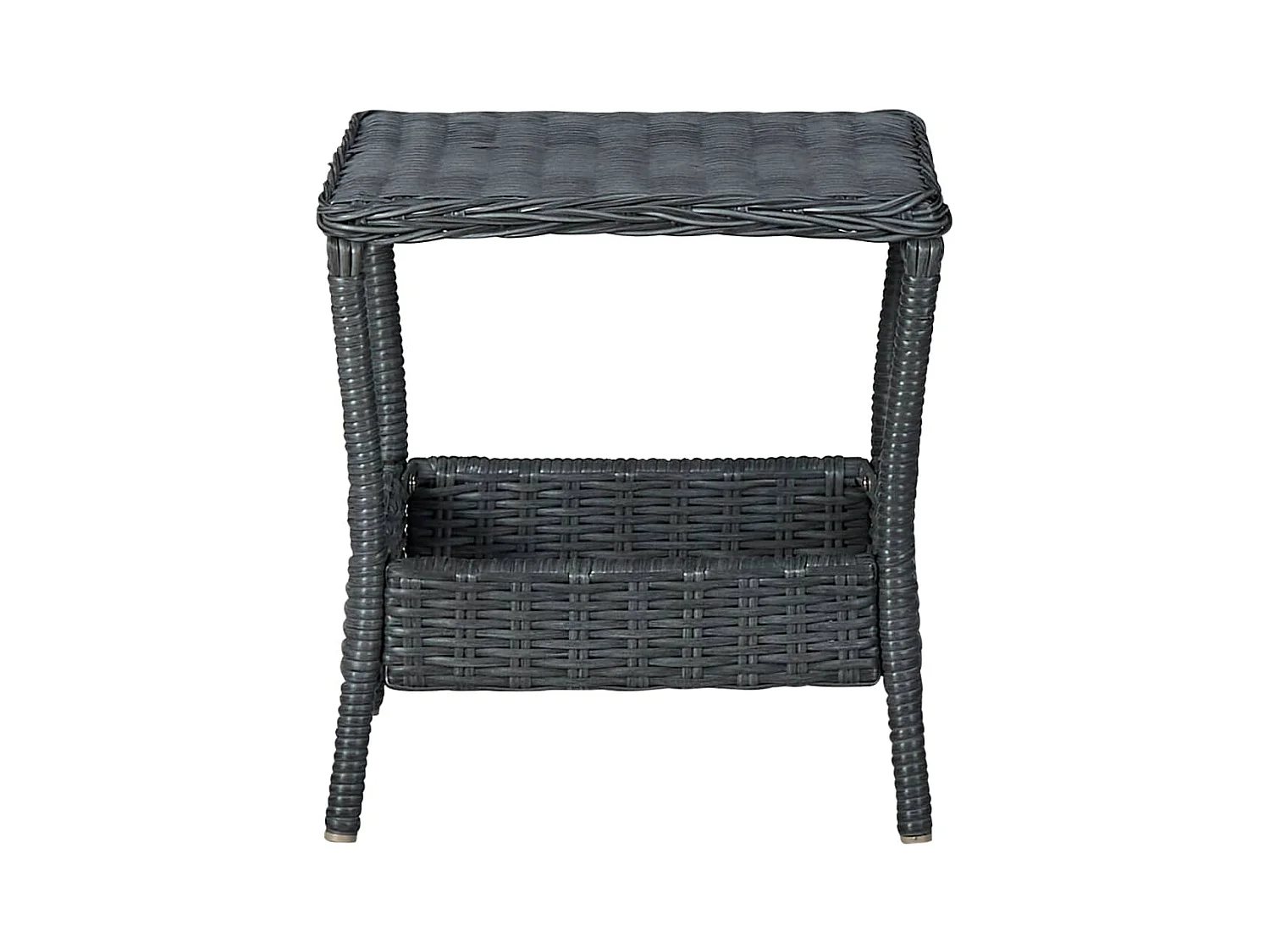 Donkergrijze tuintafel 45x45x46,5 cm van kunstharsriet