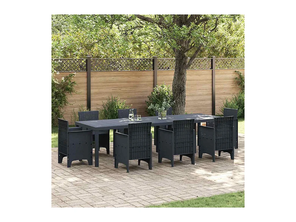 Table de Jardin Anthracite 300 x 100 x 73 cm polyrotin