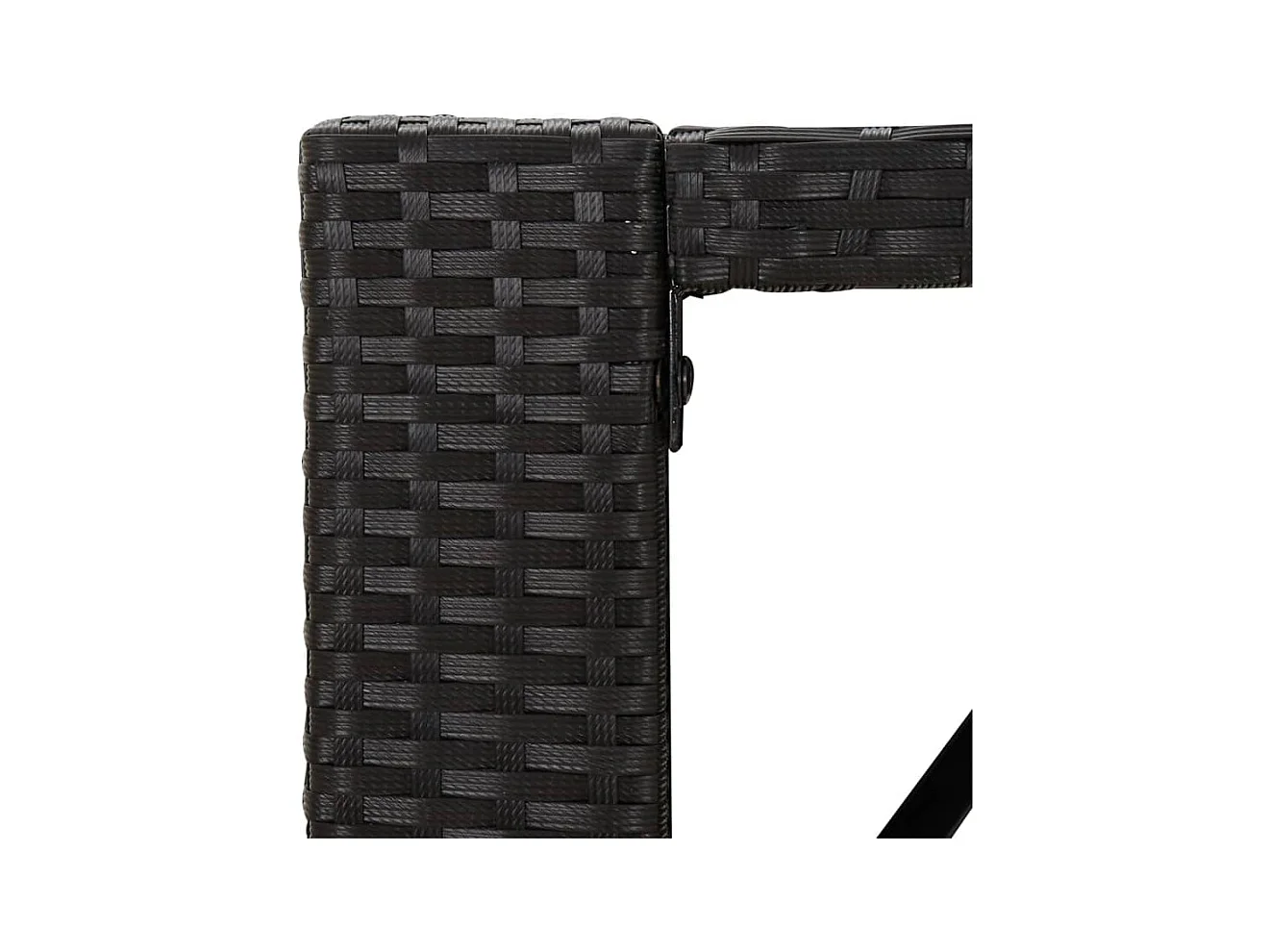 Mesa de bar con tapa de cristal negro 185x80x110 cm ratán sintético