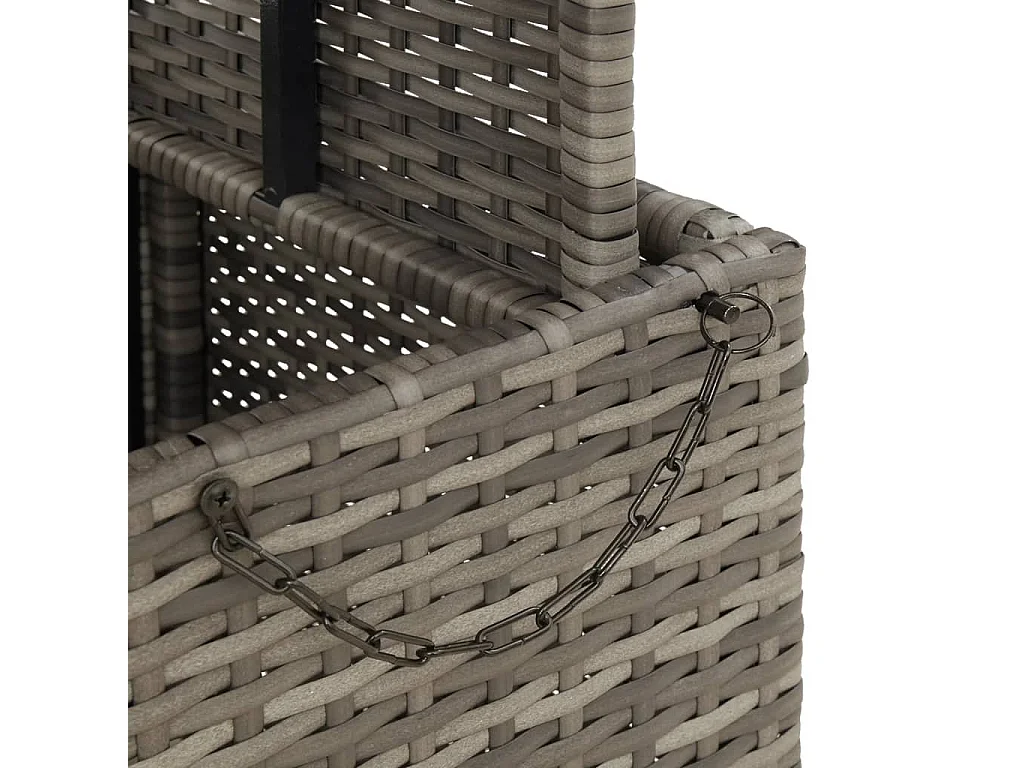 Tavolo da giardino grigio 110x110x71 cm Legno di acacia vimini resina