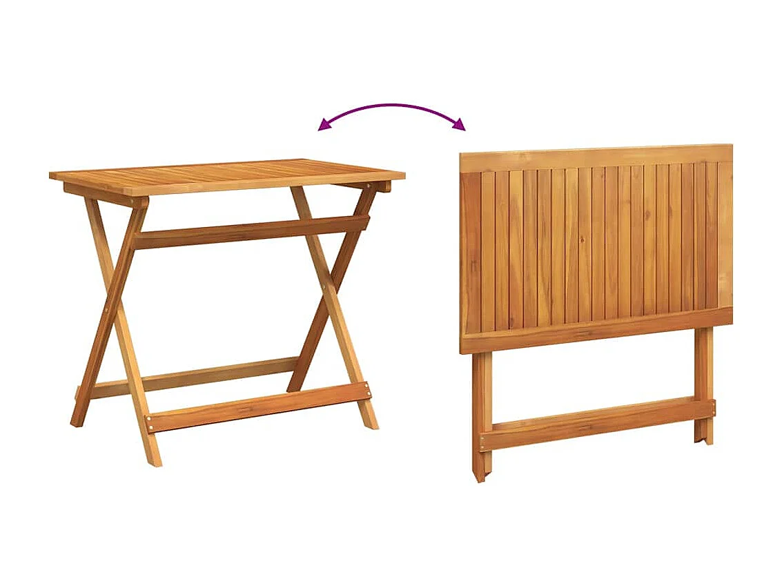 Table de Jardin Marron 90 x 55 x 75 cm Bois d'acacia massif