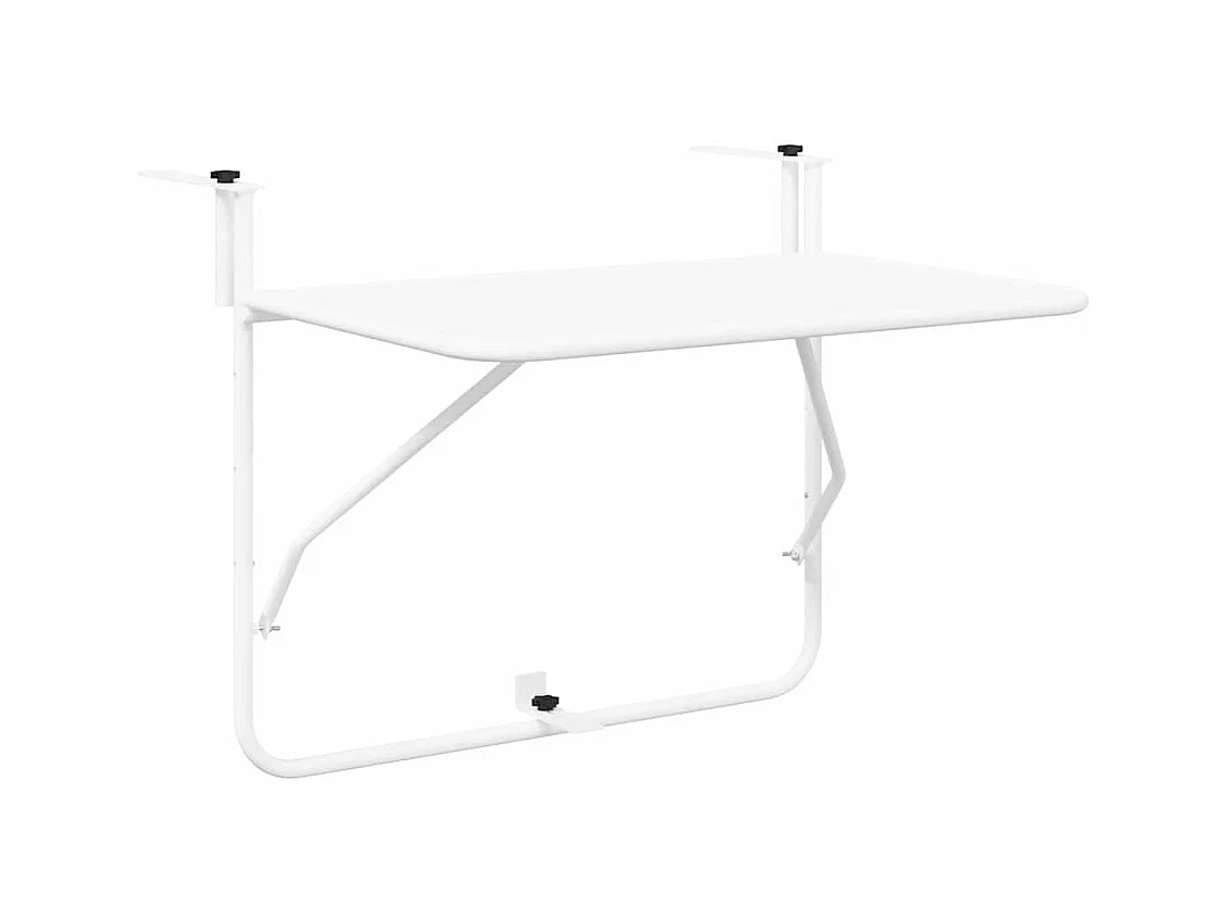 Table Suspendue de Balcon Blanc 60 x 39 x 65 cm Acier