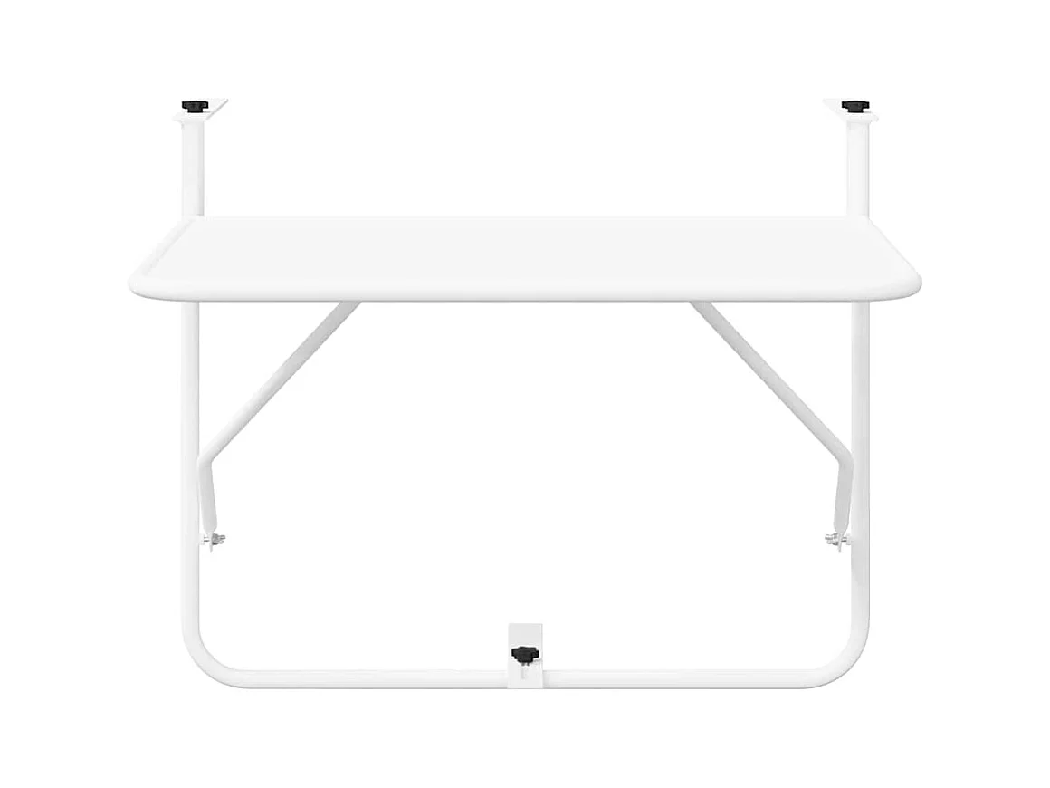 Table Suspendue de Balcon Blanc 60 x 39 x 65 cm Acier