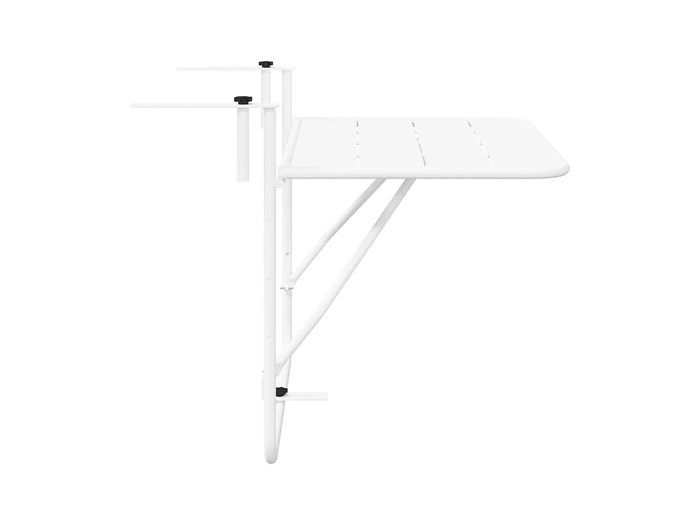 Table Suspendue de Balcon Blanc 60 x 39 x 65 cm Acier