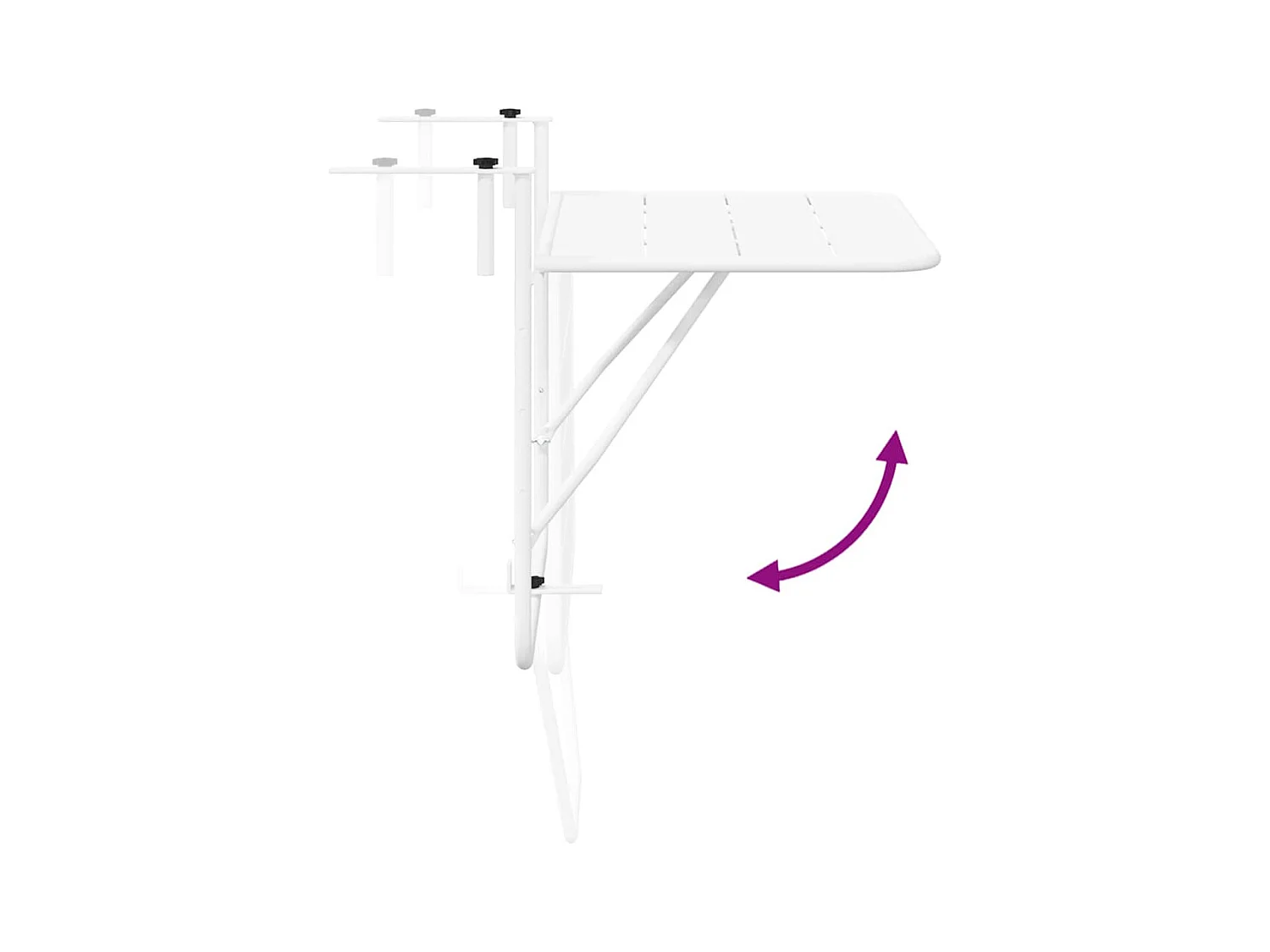 Table Suspendue de Balcon Blanc 60 x 39 x 65 cm Acier