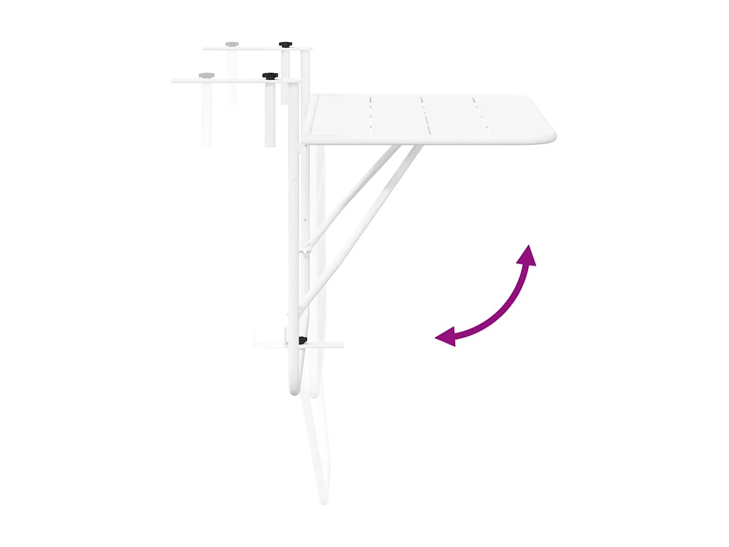 Table Suspendue de Balcon Blanc 60 x 39 x 65 cm Acier