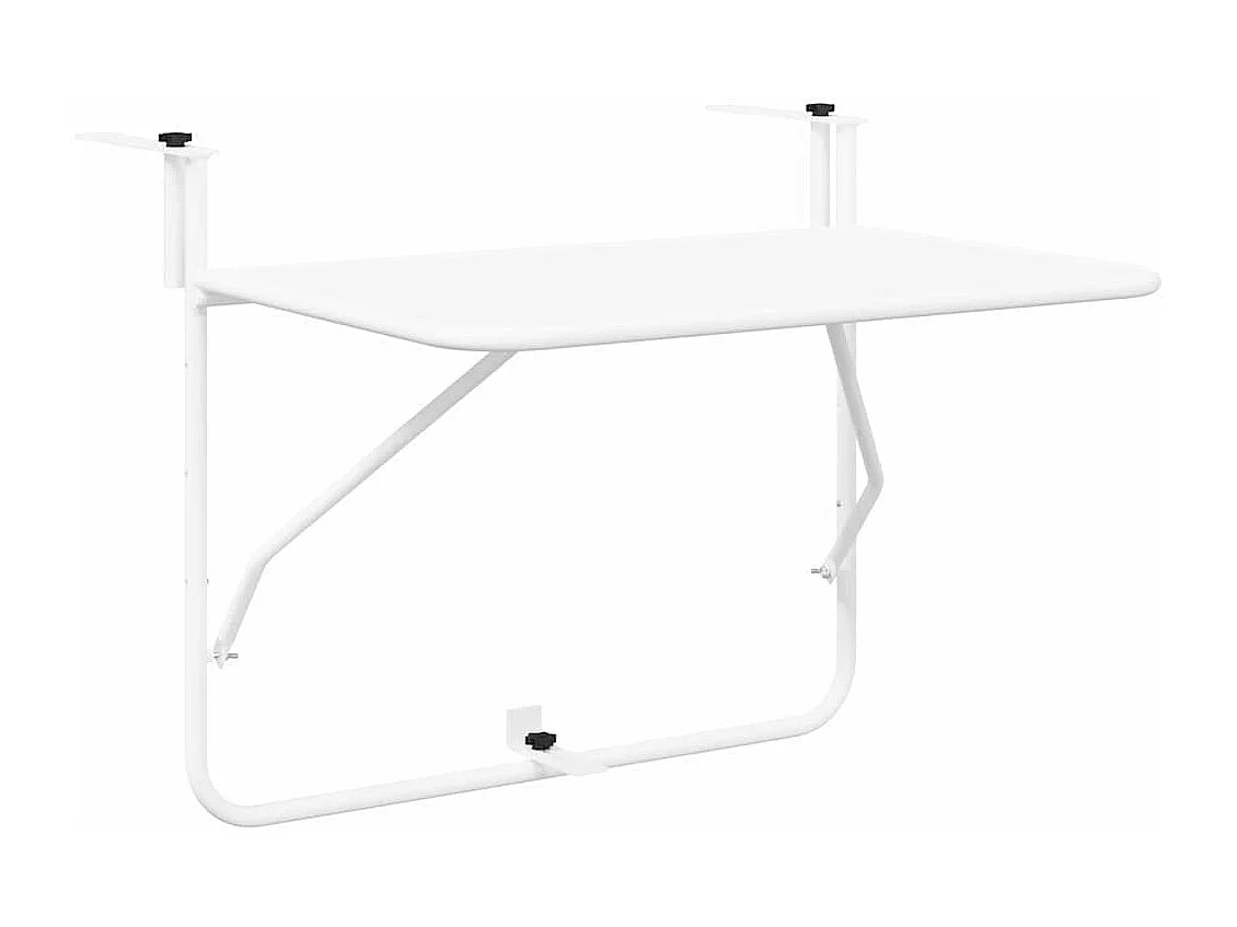 Mesa de balcón colgante blanca 60 x 39 x 65 cm acero
