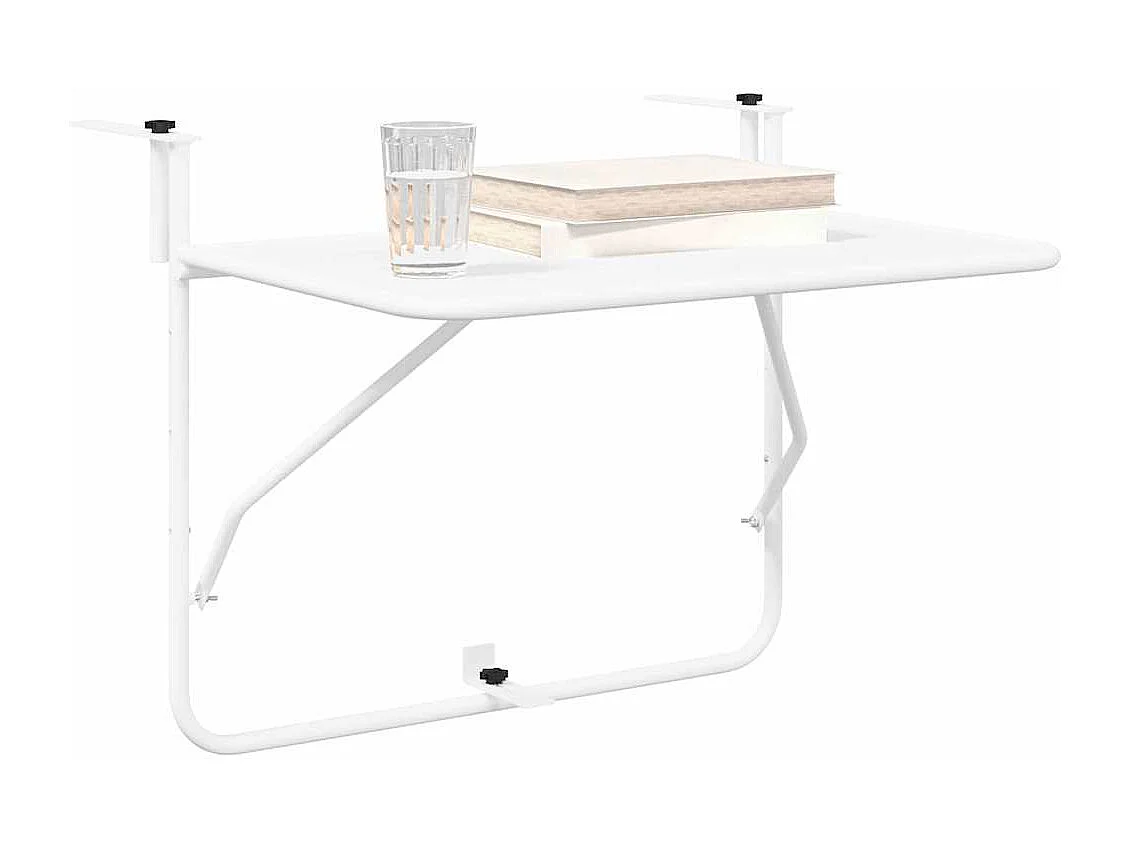 Mesa de balcón colgante blanca 60 x 39 x 65 cm acero