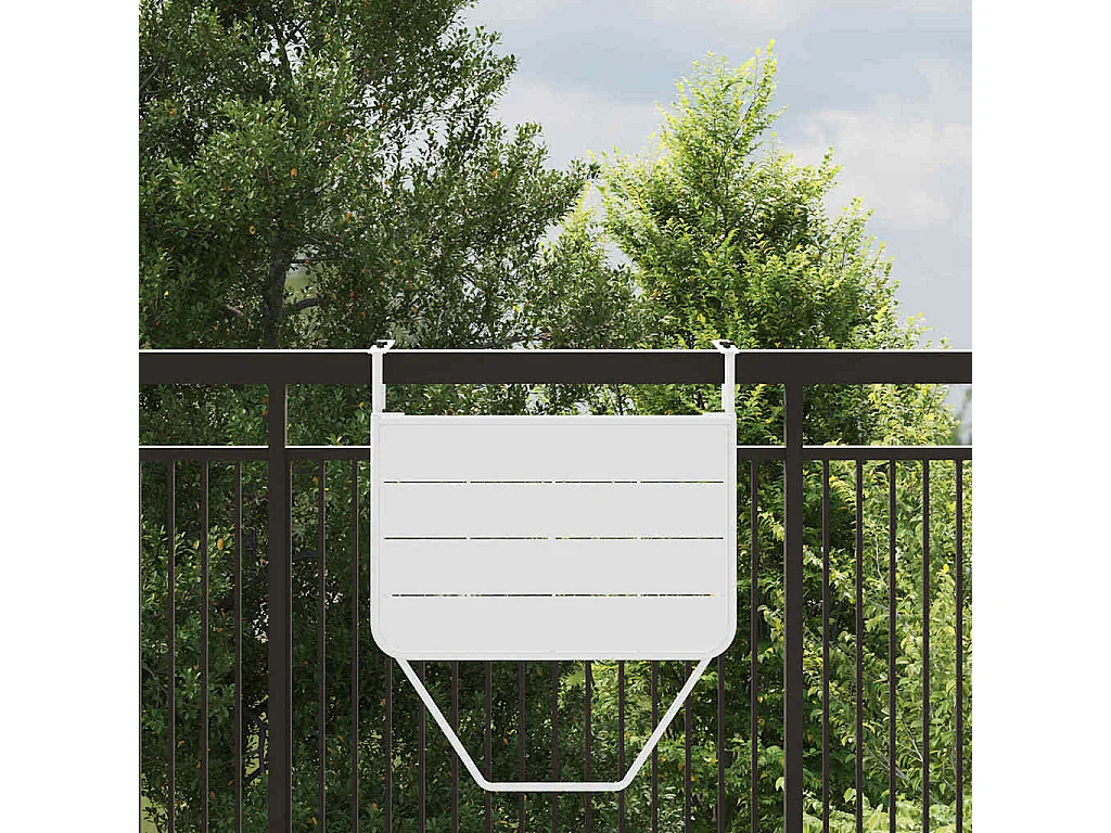 Mesa de balcón colgante blanca 60 x 39 x 65 cm acero