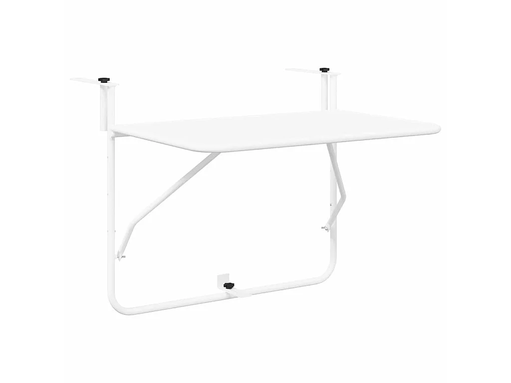 Mesa de balcón colgante blanca 60 x 39 x 65 cm acero