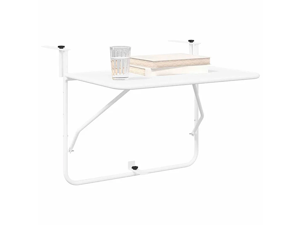 Mesa de balcón colgante blanca 60 x 39 x 65 cm acero
