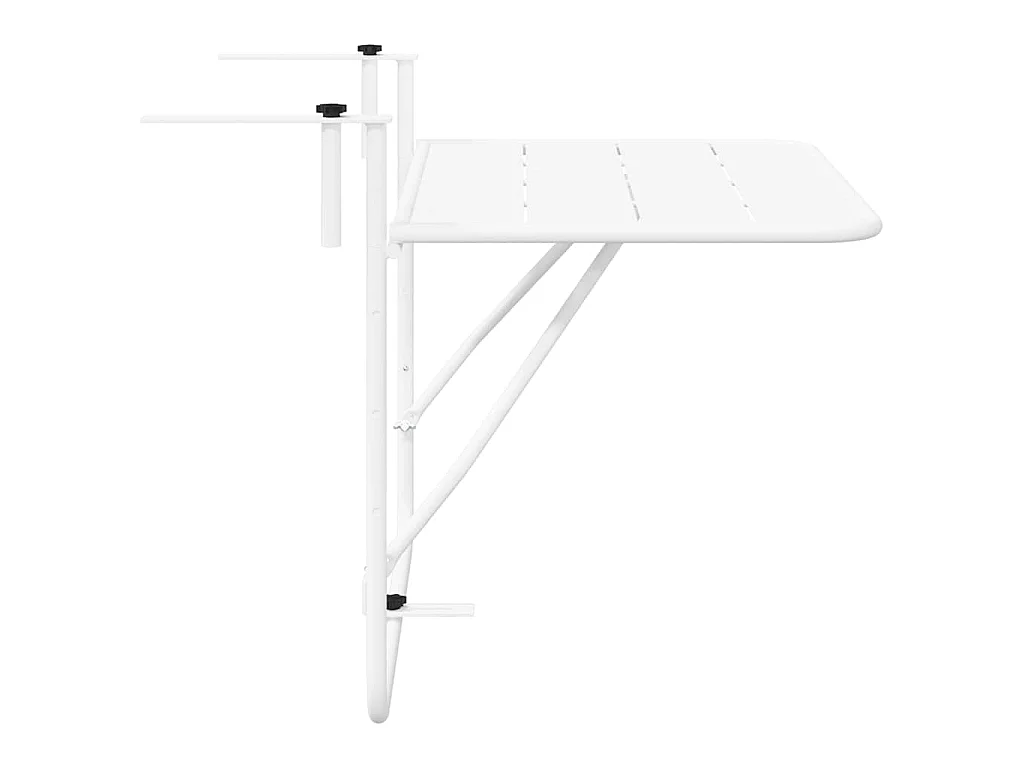Mesa de balcón colgante blanca 60 x 39 x 65 cm acero