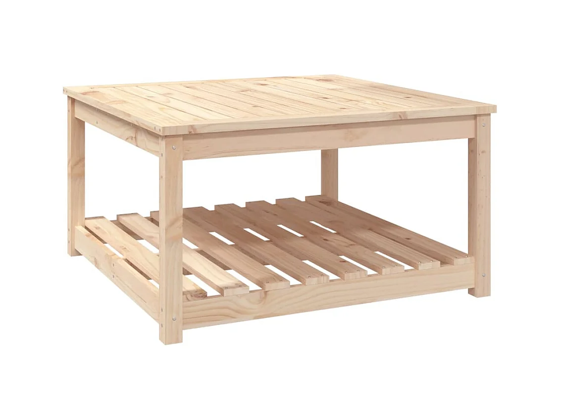 Mesa de jardín 82,5x82,5x45 cm madera maciza de pino