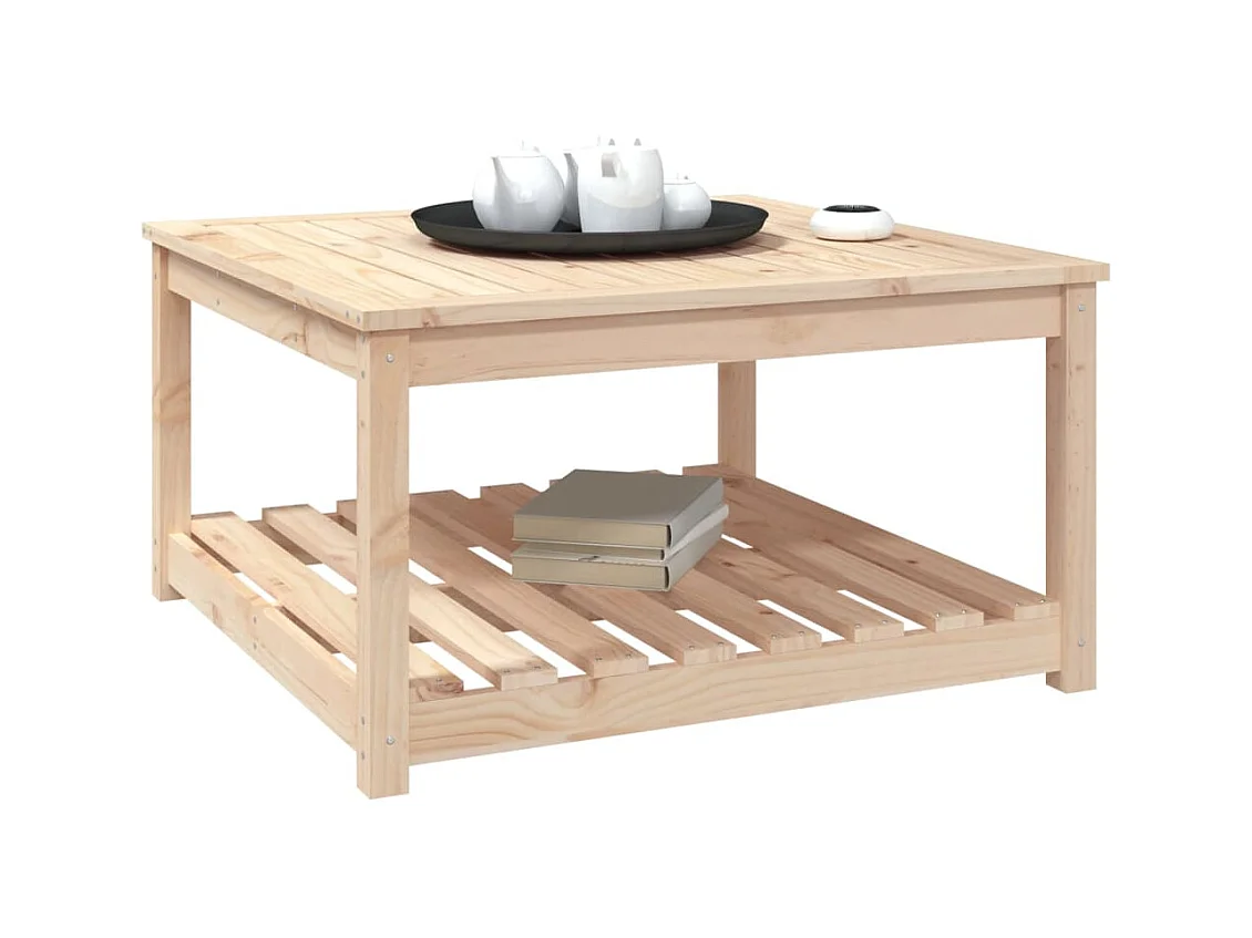 Mesa de jardín 82,5x82,5x45 cm madera maciza de pino