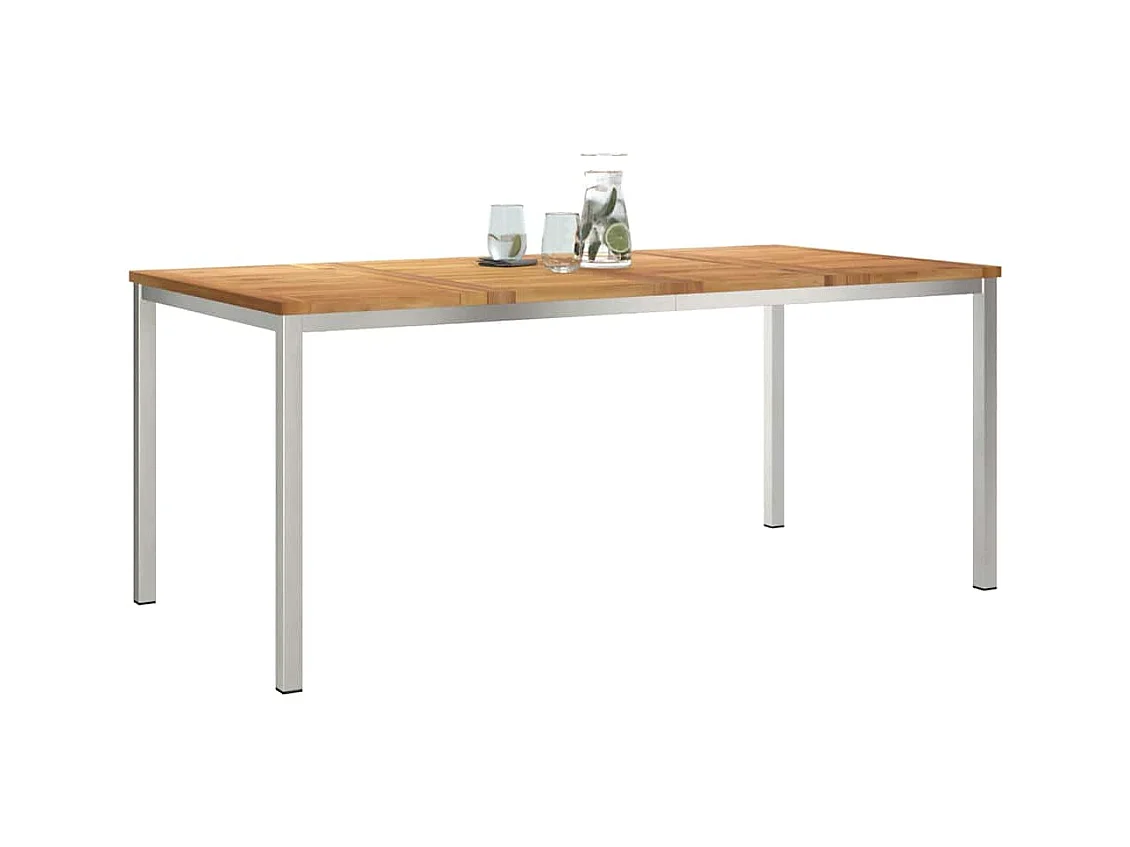 Table à manger d'extérieur Marron Bois de teck solide