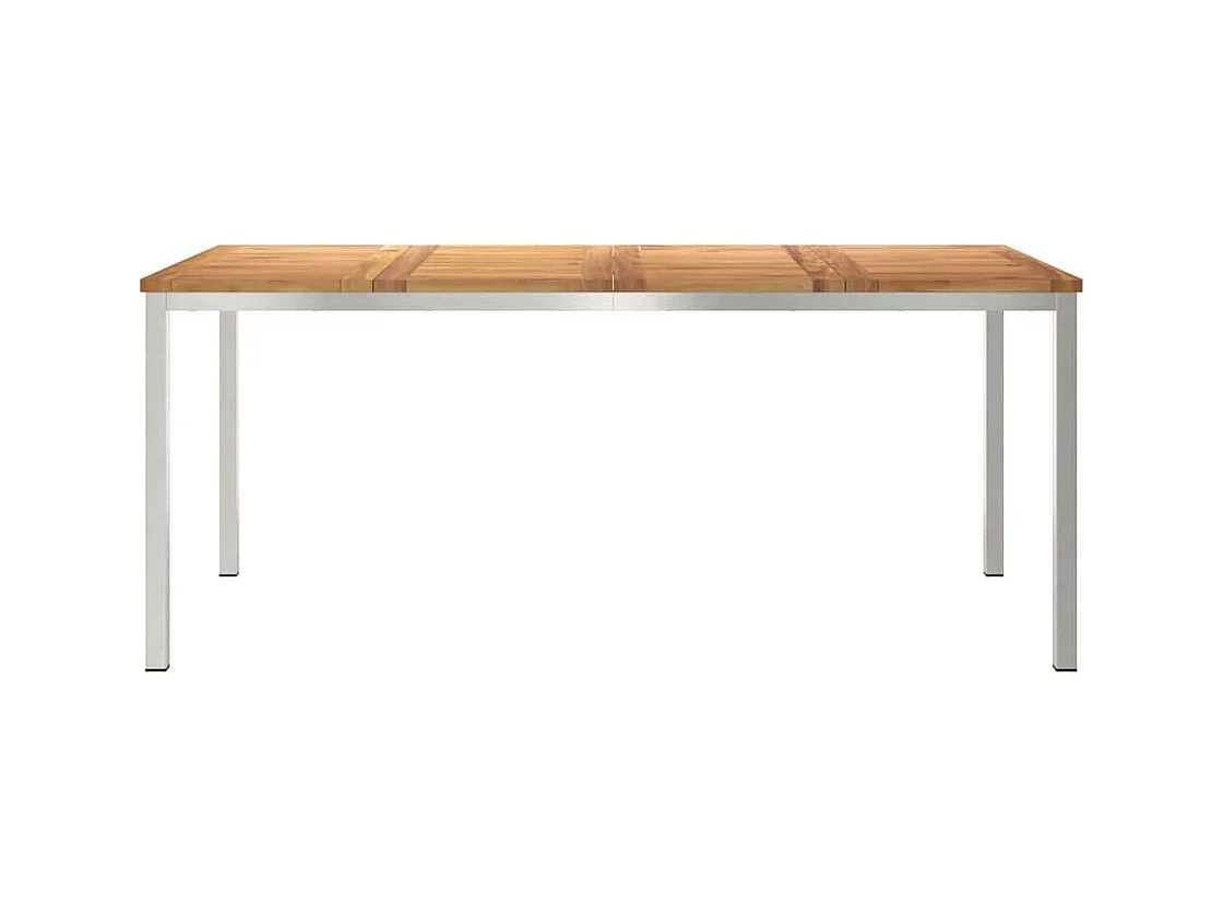 Table à manger d'extérieur Marron Bois de teck solide