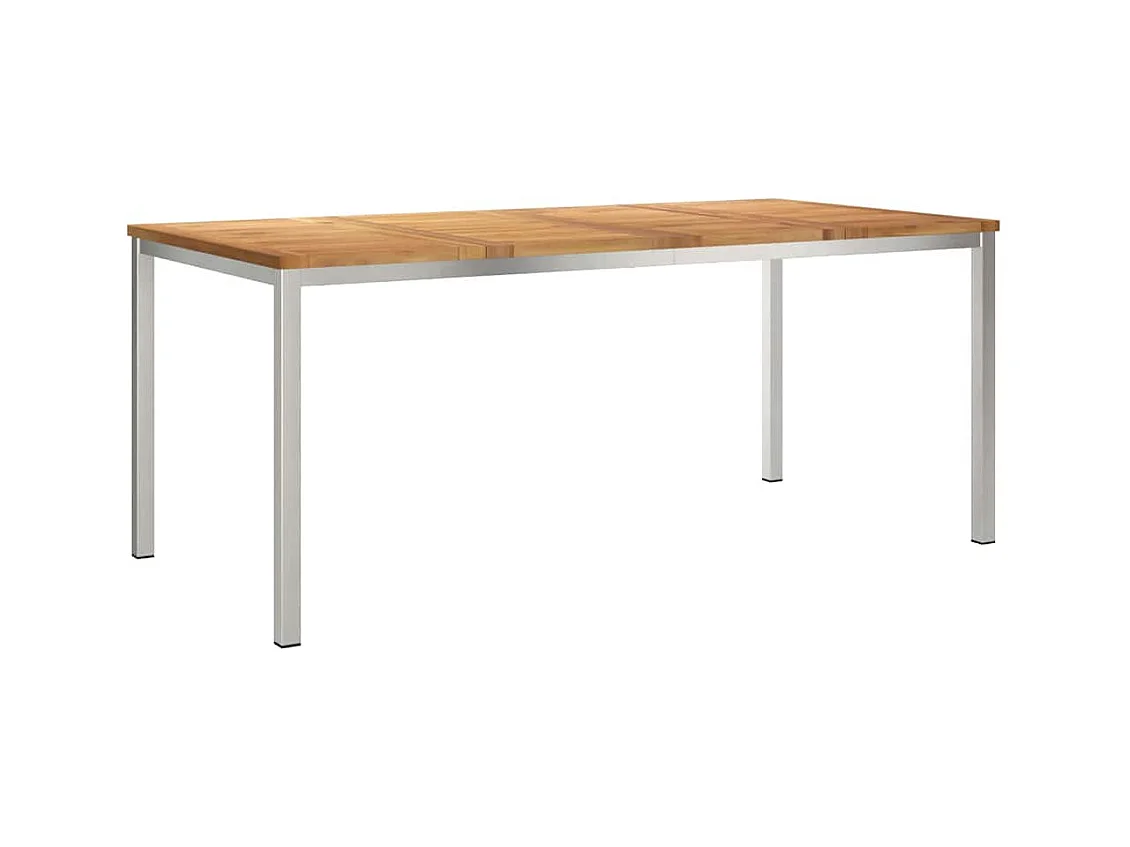 Table à manger d'extérieur Marron Bois de teck solide