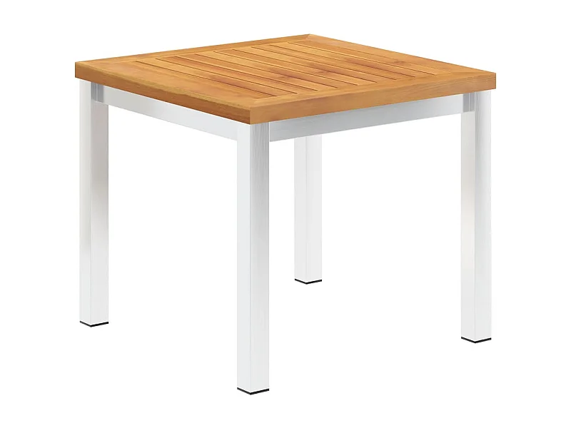 Garten-Beistelltisch 45x45x38 cm Akazienholz und Edelstahl