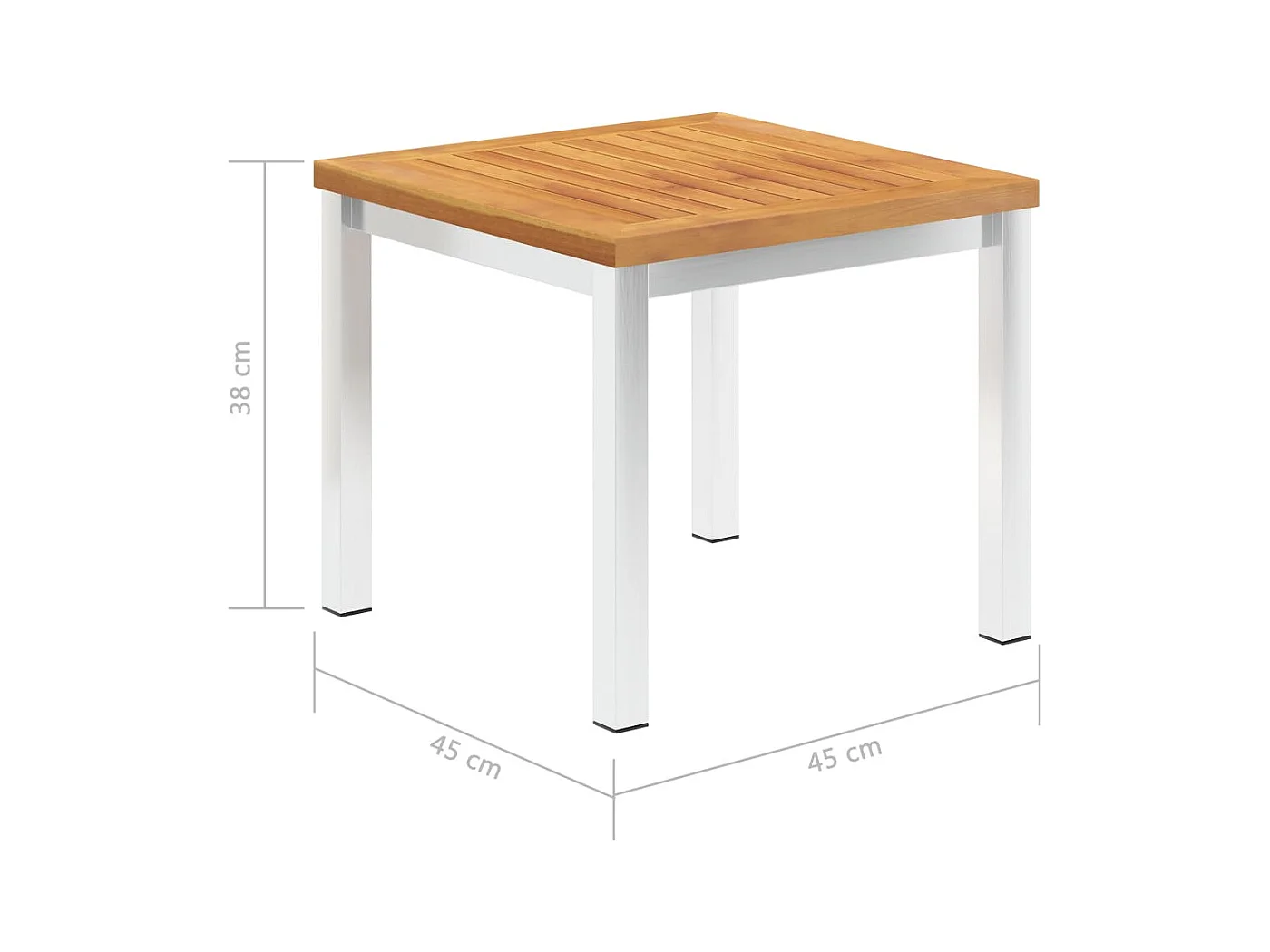Table d'appoint de jardin 45x45x38 cm Bois d'acacia et inox