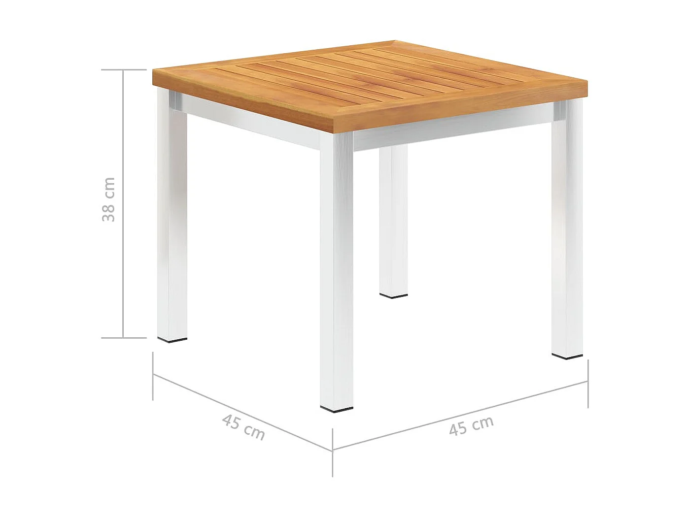 Table d'appoint de jardin 45x45x38 cm Bois d'acacia et inox