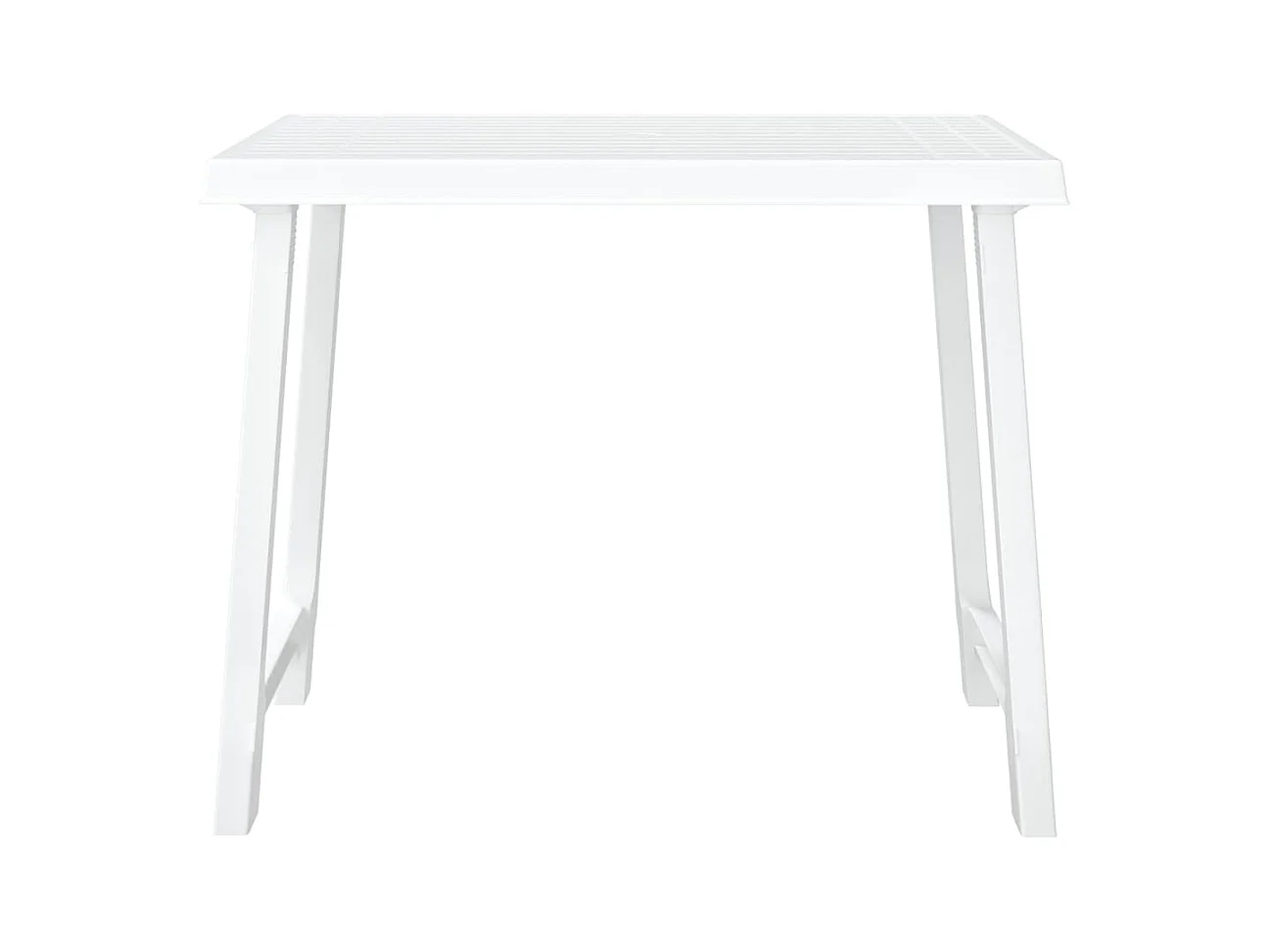 Witte kampeertafel 79x56x64 cm PP houtlook