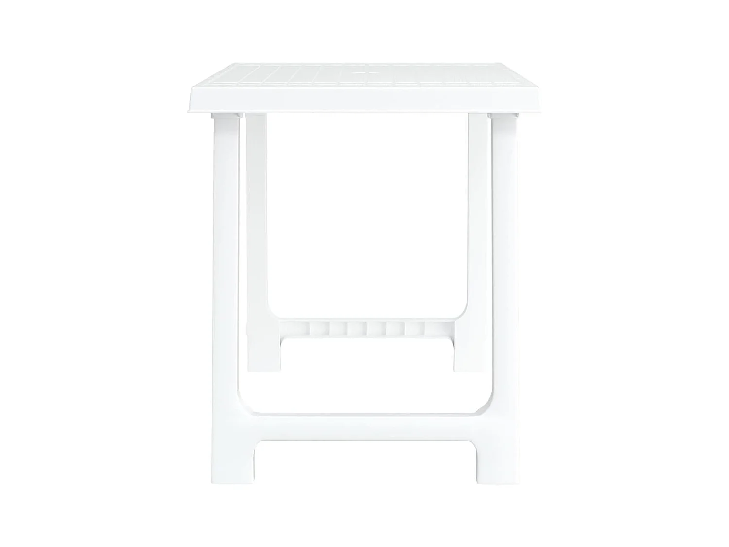 Witte kampeertafel 79x56x64 cm PP houtlook