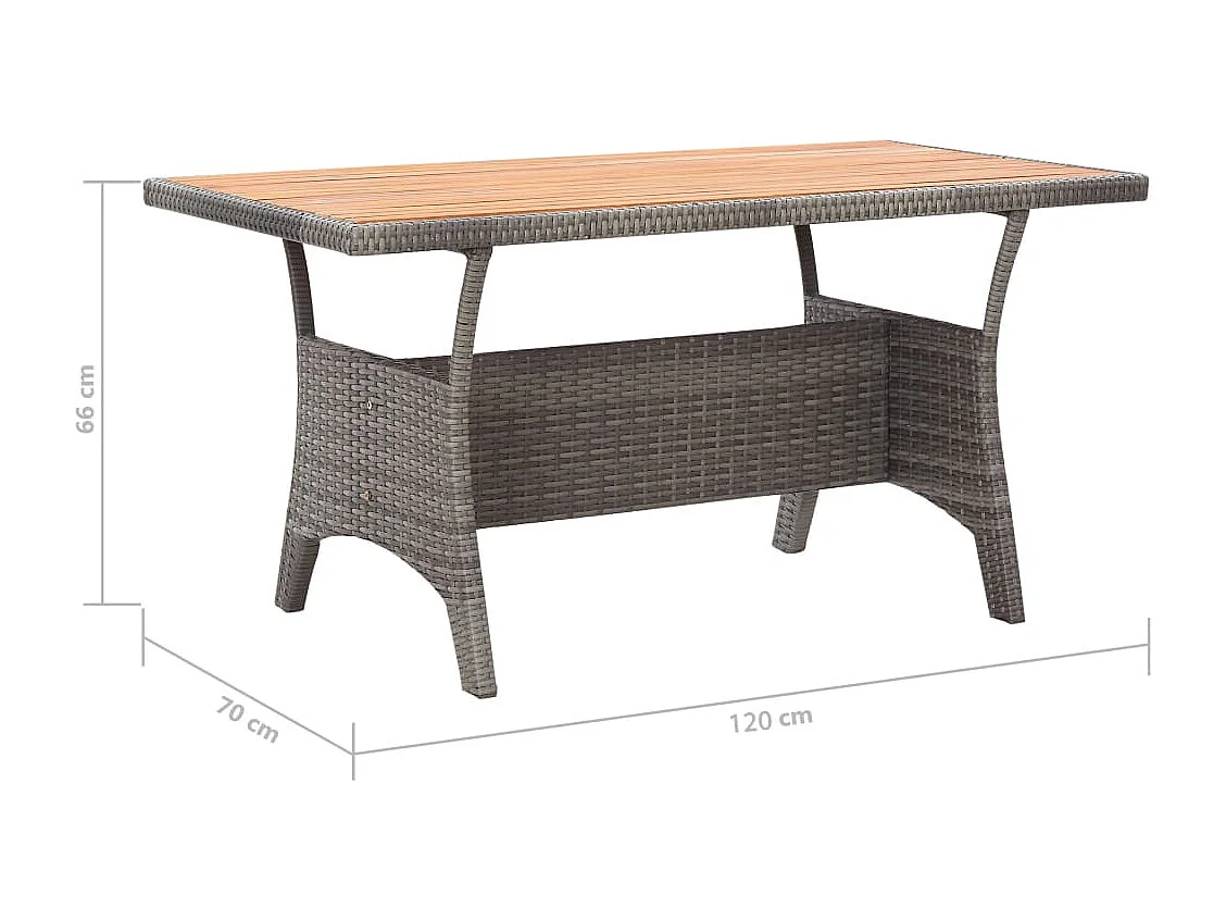 Tuintafel Grijs 120x70x66 cm Massief acaciahout