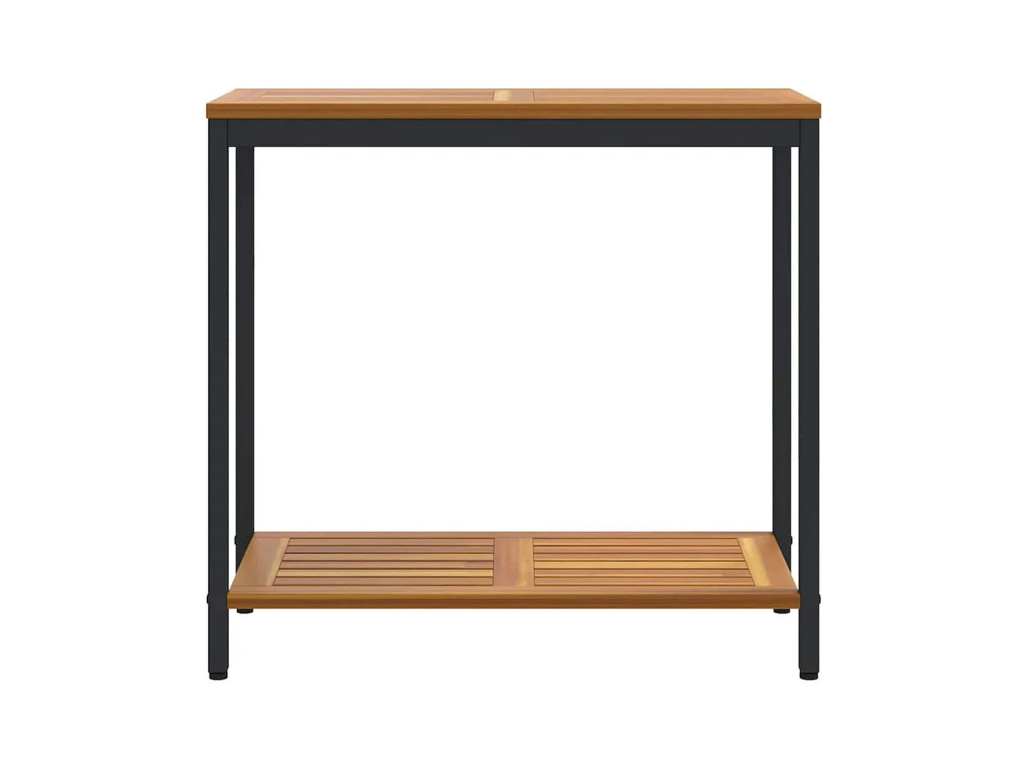 Table de jardin avec stockage Naturel et noir 80 x 35 x 75 cm