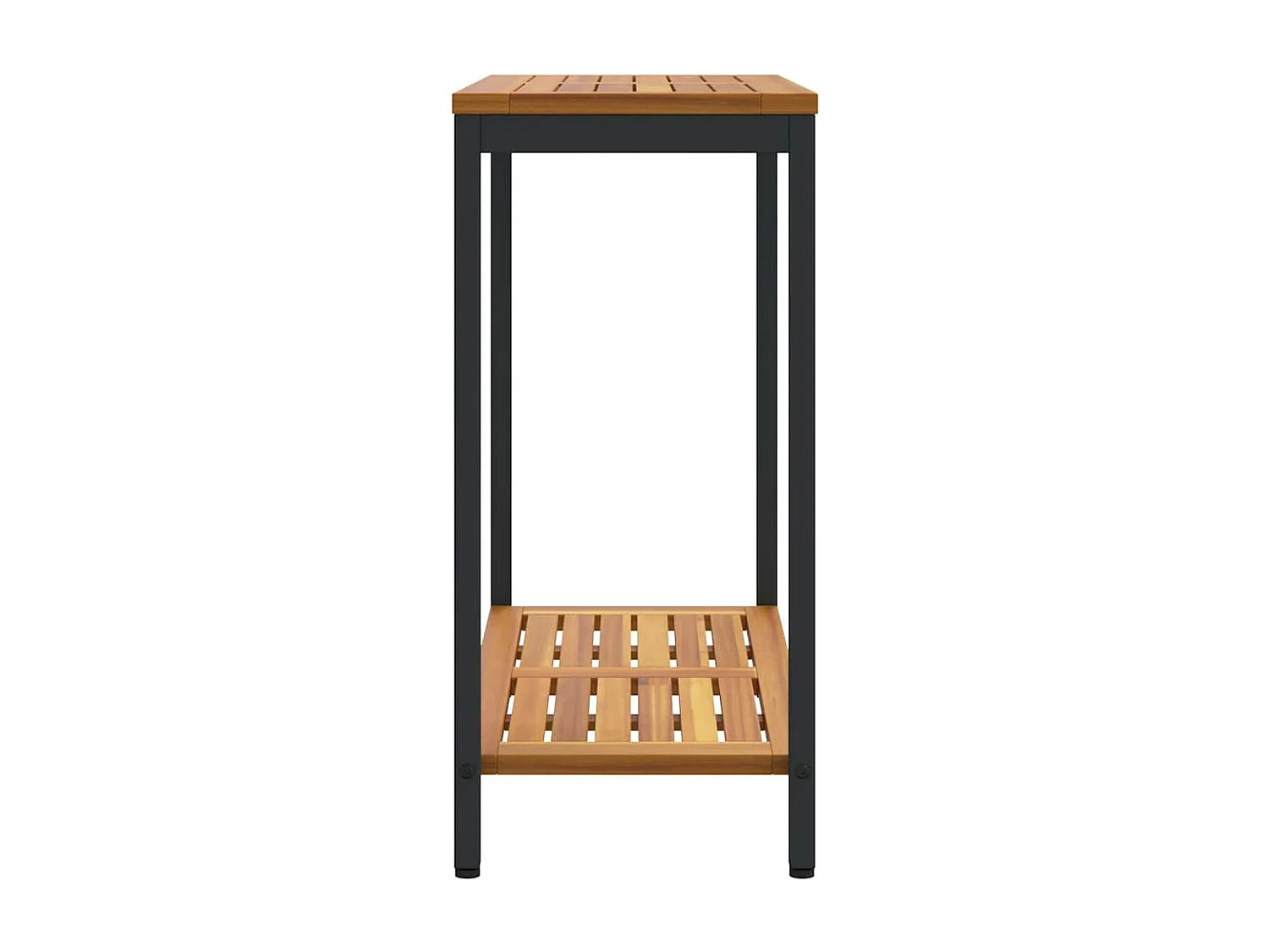 Table de jardin avec stockage Naturel et noir 80 x 35 x 75 cm