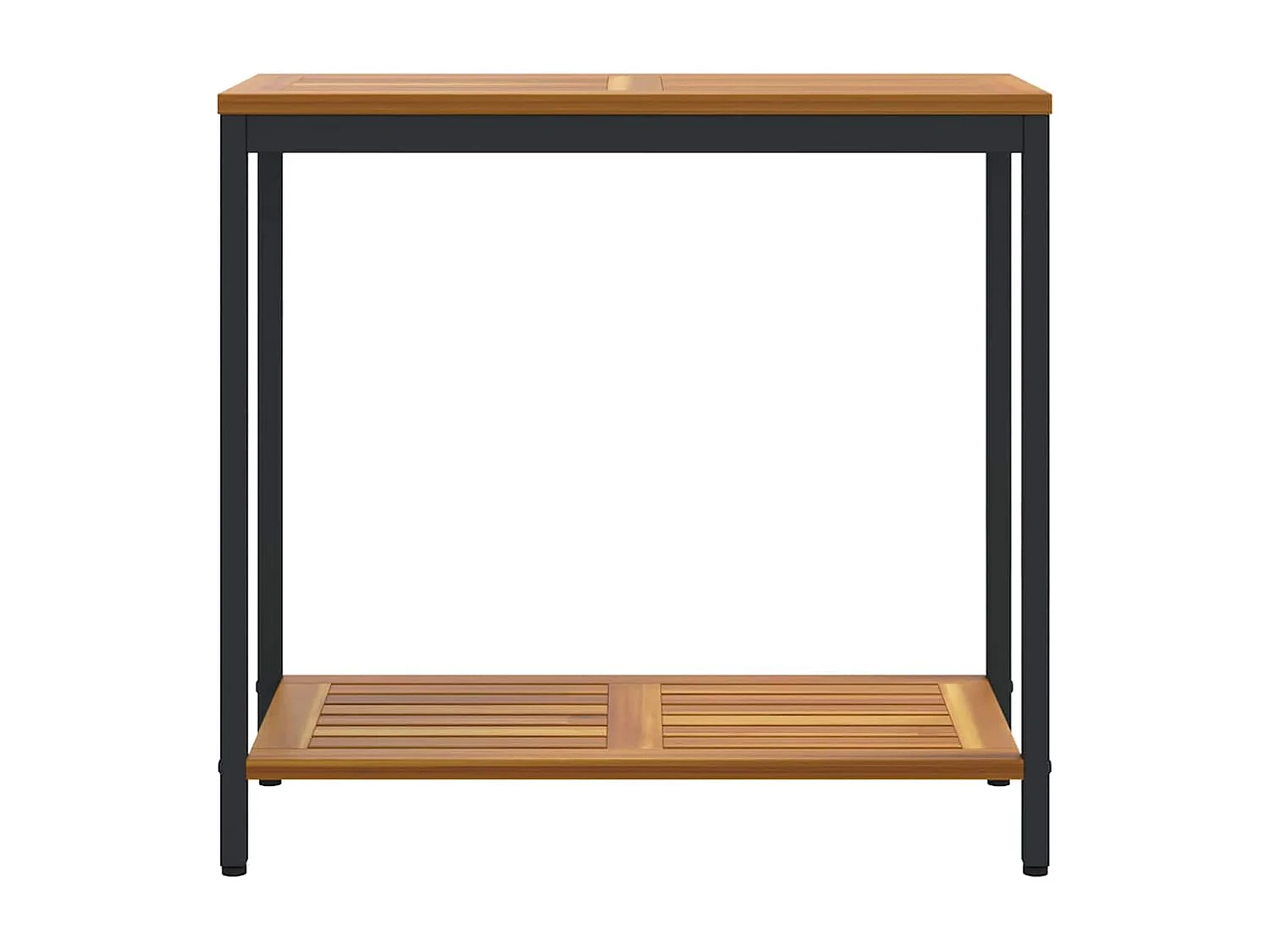 Table de jardin avec stockage Naturel et noir 80 x 35 x 75 cm