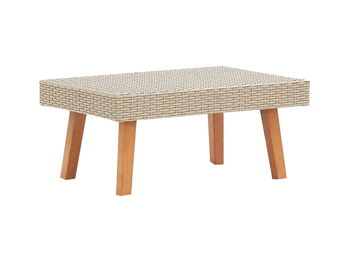 Tavolino da giardino in resina intrecciata beige