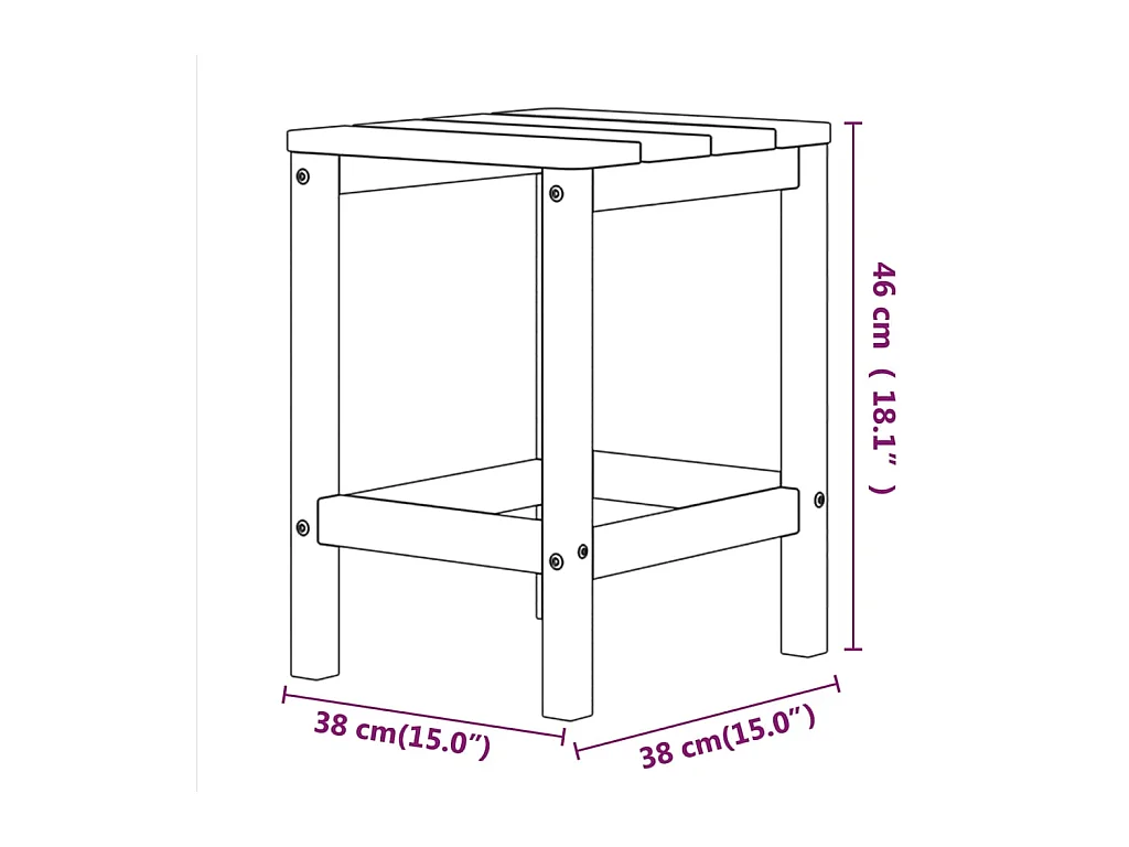 Adirondack Tuintafel Bruin 38x38x46 cm HDPE