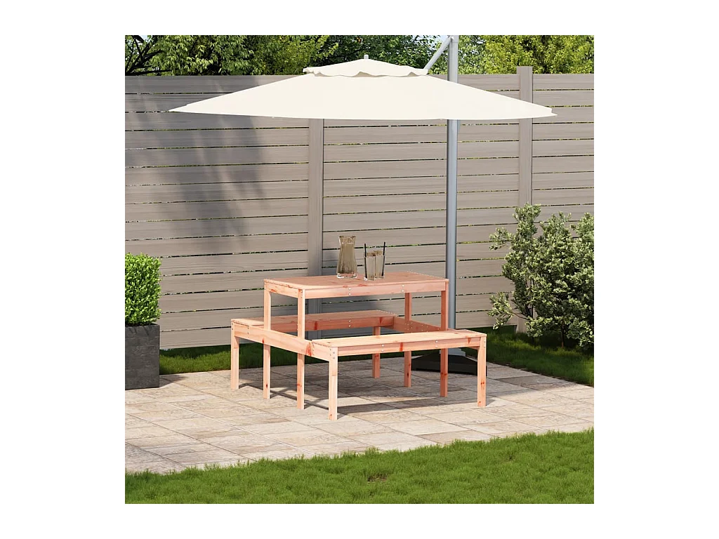Picknicktafel 110x134x75 cm massief Douglassparrenhout