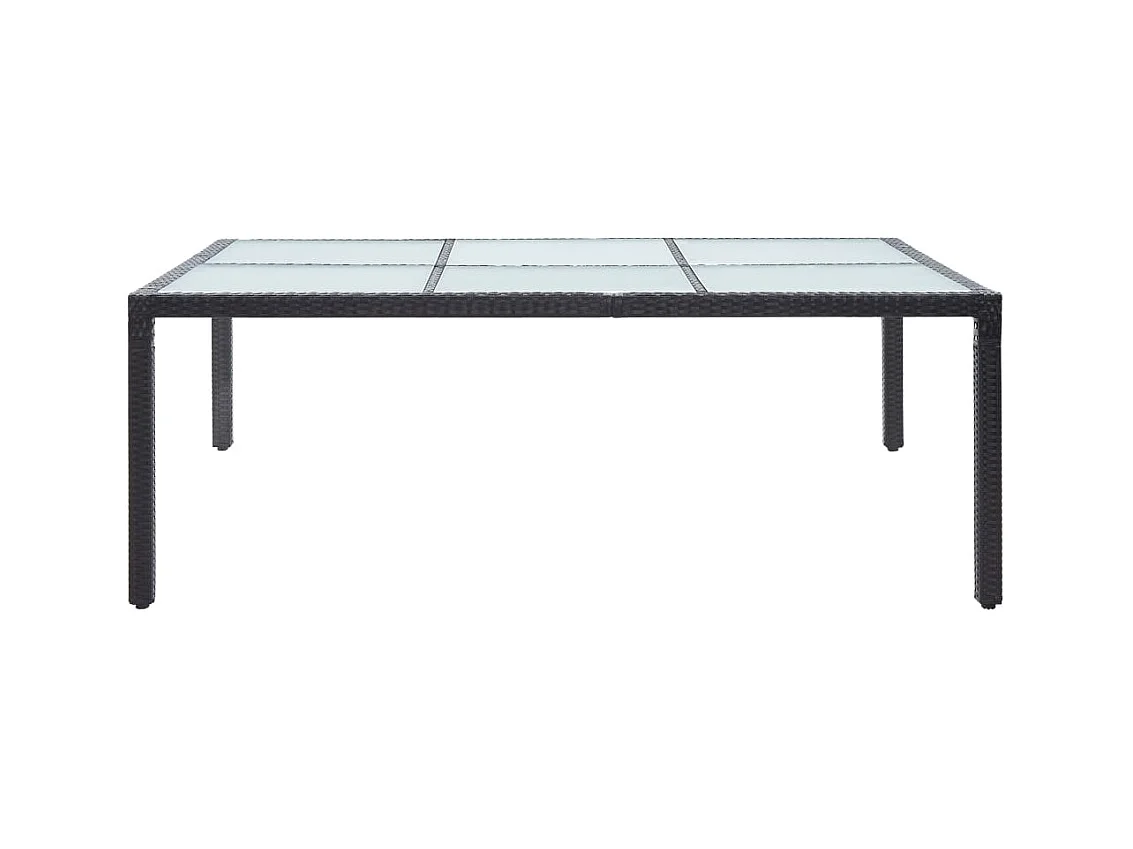 Mesa de comedor exterior Negra 200x150x74 cm Mimbre de resina