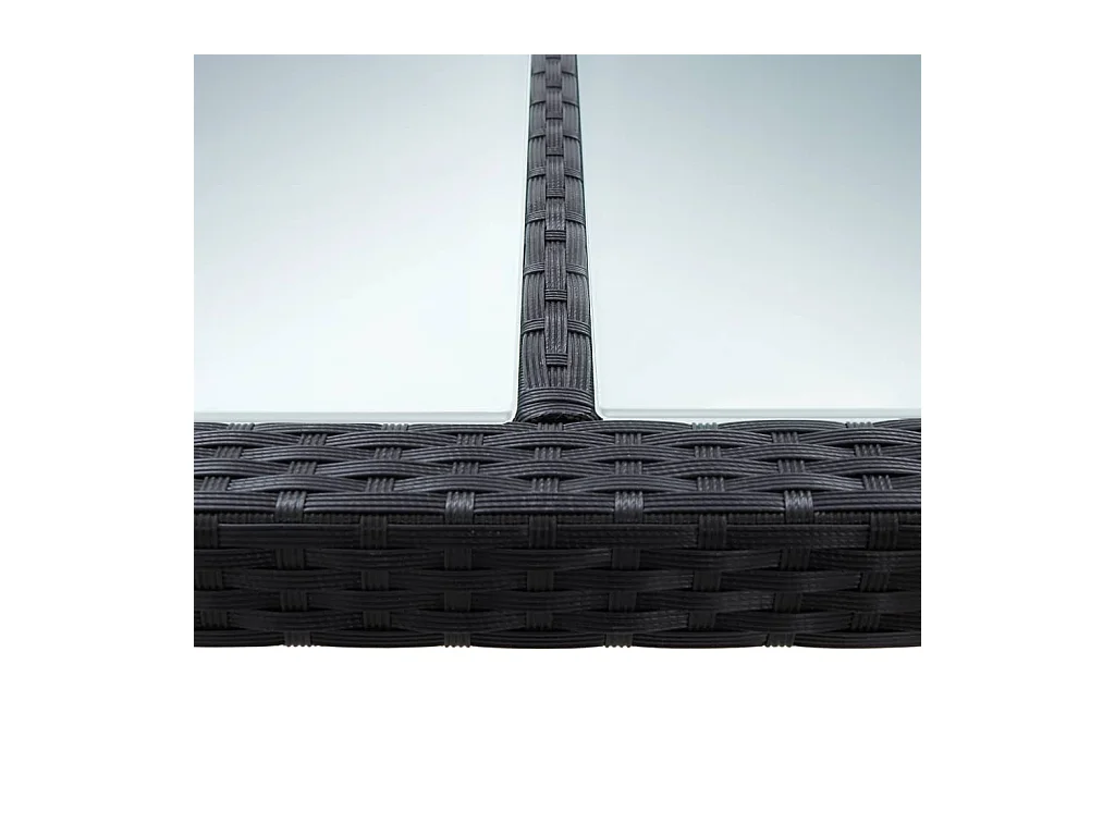Mesa de comedor exterior Negra 200x150x74 cm Mimbre de resina