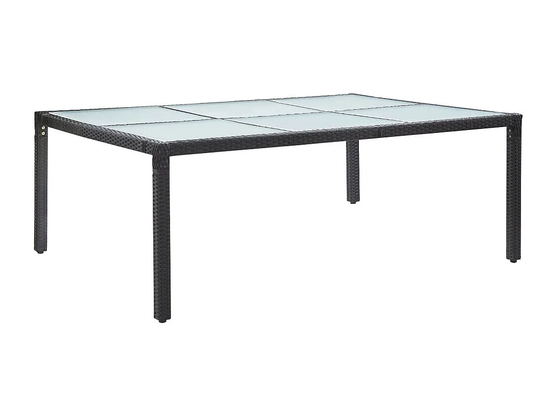 Tavolo da pranzo per esterni Nero 200x150x74 cm Resina vimini
