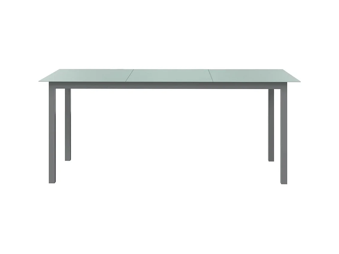 Tuintafel lichtgrijs 190x90x74 cm aluminium en glas
