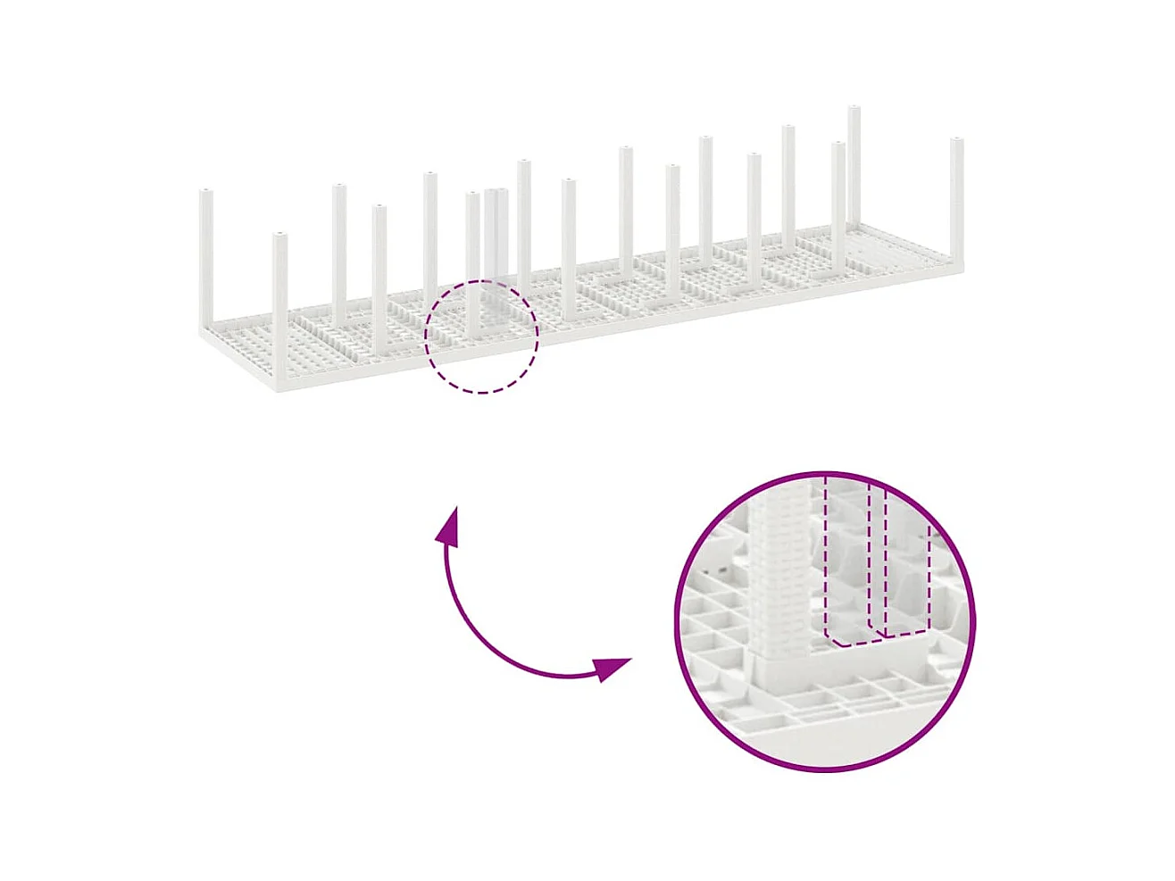 Table de Jardin Blanc 400 x 100 x 73 cm polyrotin