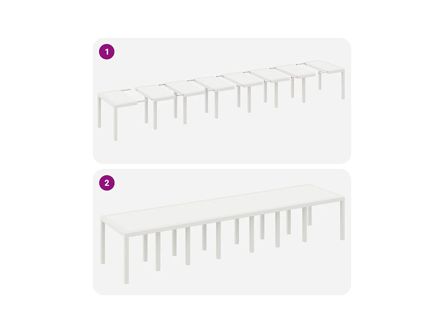 Table de Jardin Blanc 400 x 100 x 73 cm polyrotin