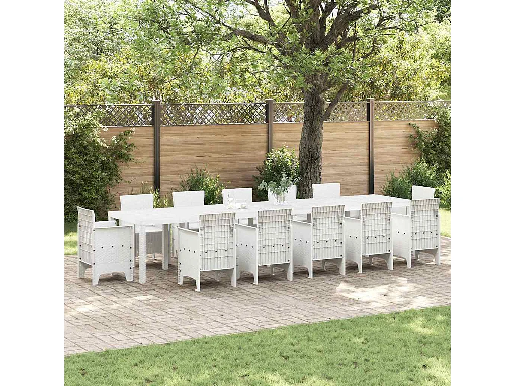 Table de Jardin Blanc 400 x 100 x 73 cm polyrotin