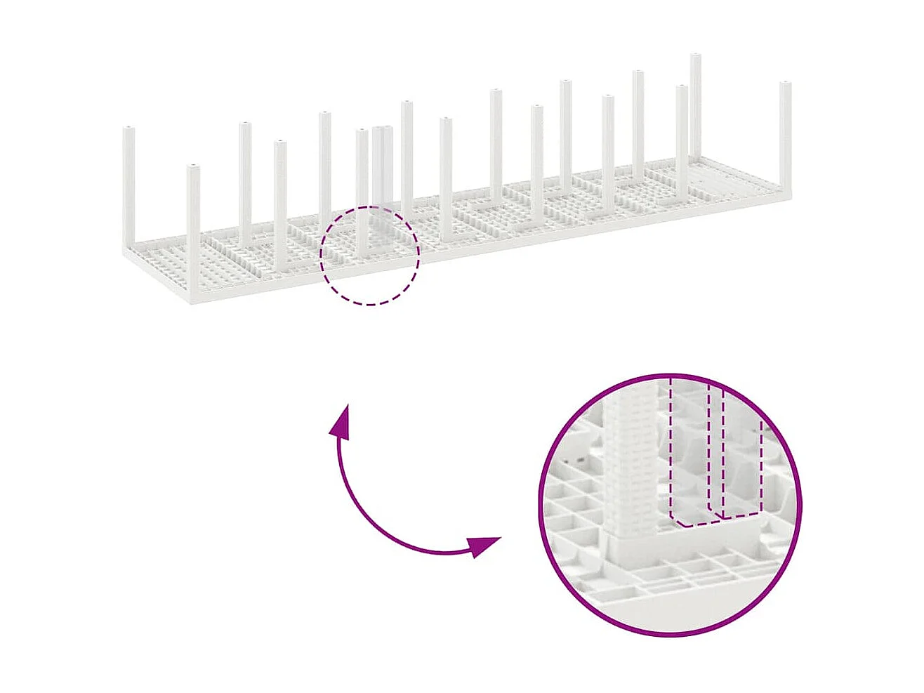 Table de Jardin Blanc 400 x 100 x 73 cm polyrotin