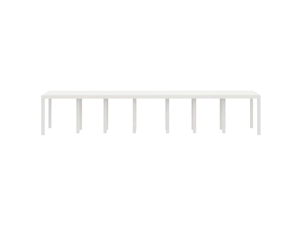 Tavolo da giardino bianco 400 x 100 x 73 cm in polyrattan