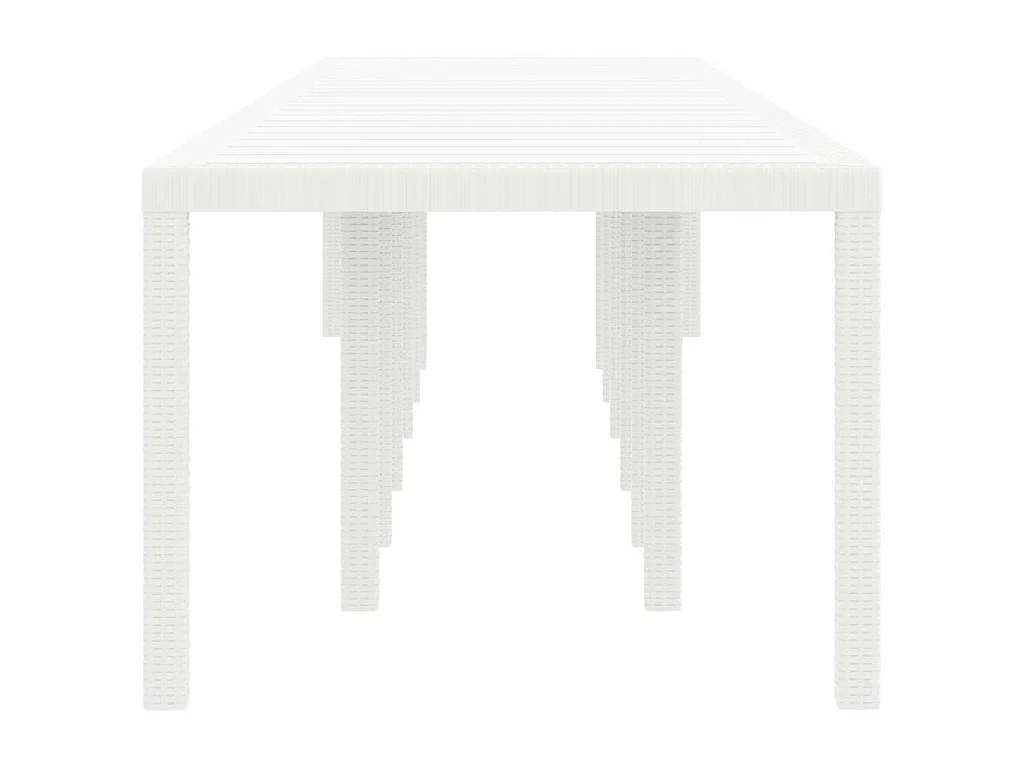 Tavolo da giardino bianco 400 x 100 x 73 cm in polyrattan