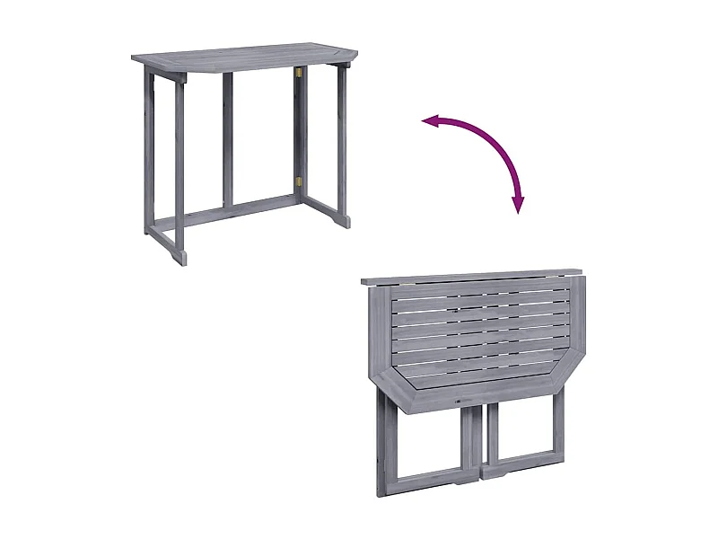 Opklapbare balkontafel 90x50x74 cm Massief acaciahout