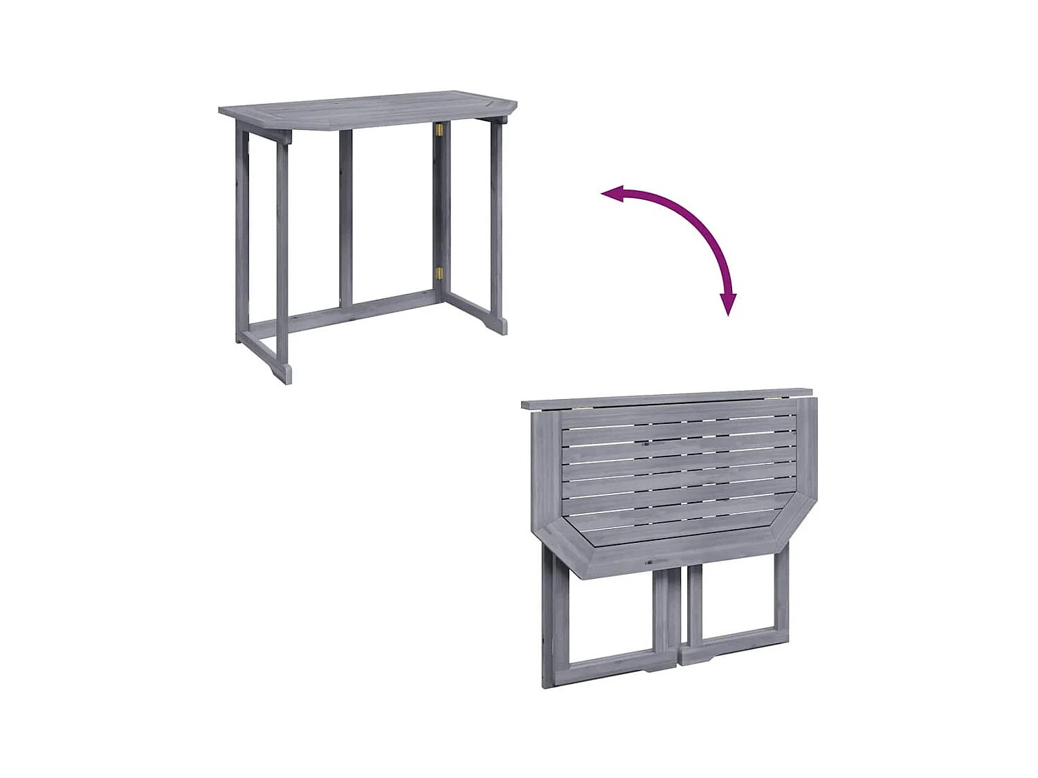 Opklapbare balkontafel 90x50x74 cm Massief acaciahout