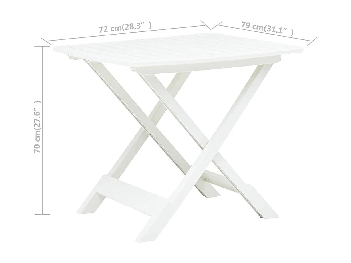 Opvouwbare tuintafel Wit 79x72x70 cm Kunststof